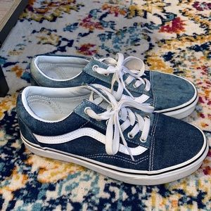 denim lace up vans